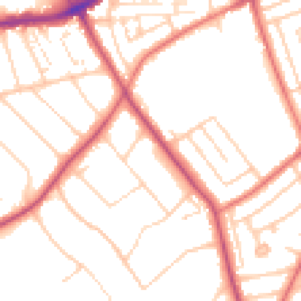 Daytime road noise heatmap for CH42 8ND