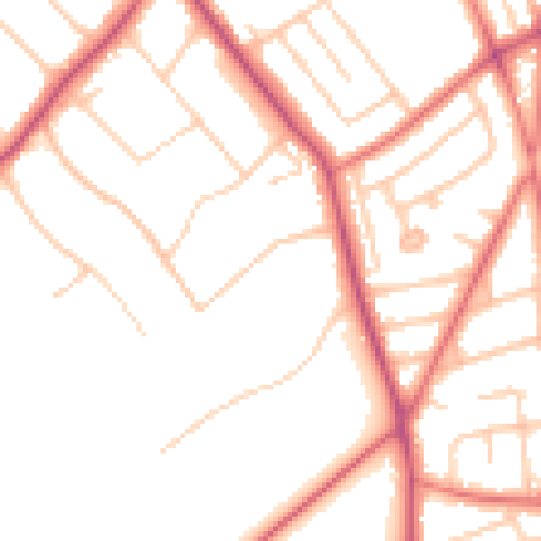 Daytime road noise heatmap for CH42 8NQ