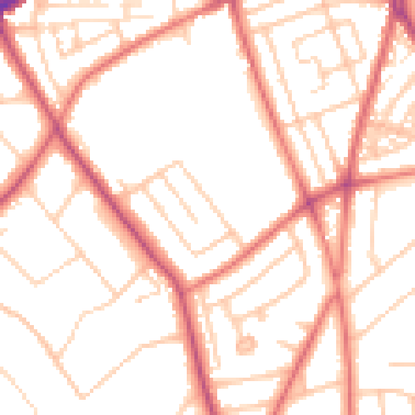 Daytime road noise heatmap for CH42 8NR