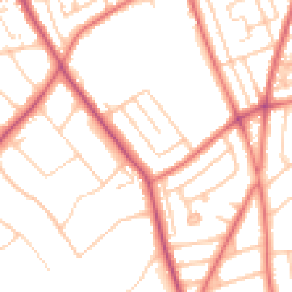 Daytime road noise heatmap for CH42 8NZ