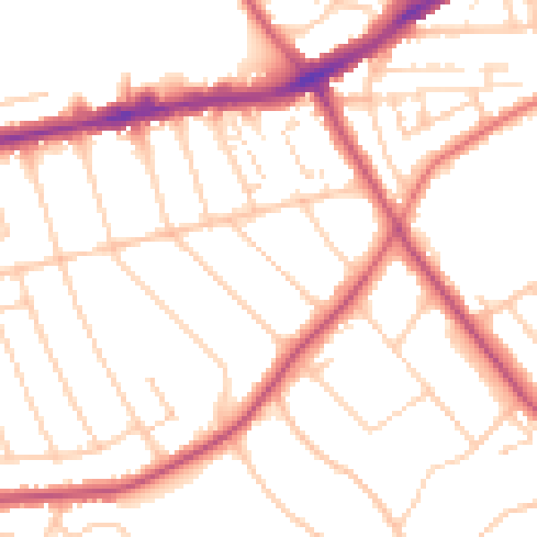 Daytime road noise heatmap for CH42 8PP