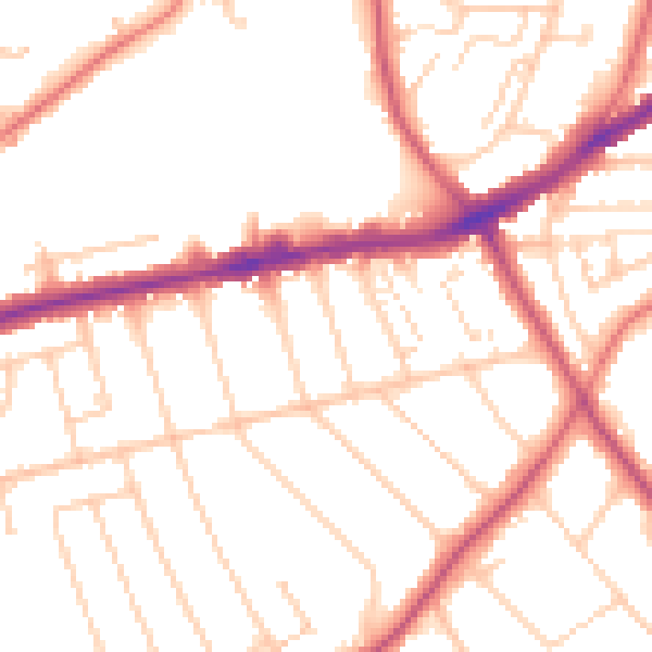 Daytime road noise heatmap for CH42 8PR
