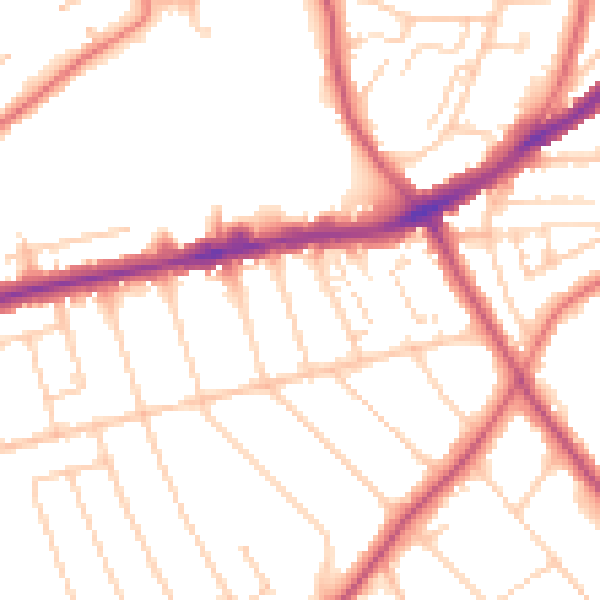 Daytime road noise heatmap for CH42 8PS