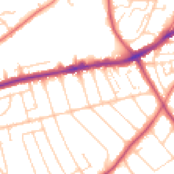 Daytime road noise heatmap for CH42 8PT