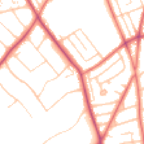 Daytime road noise heatmap for CH42 8QE