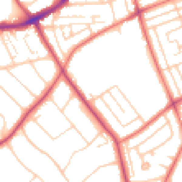 Daytime road noise heatmap for CH42 8QR