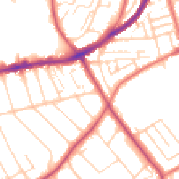 Daytime road noise heatmap for CH42 9GF