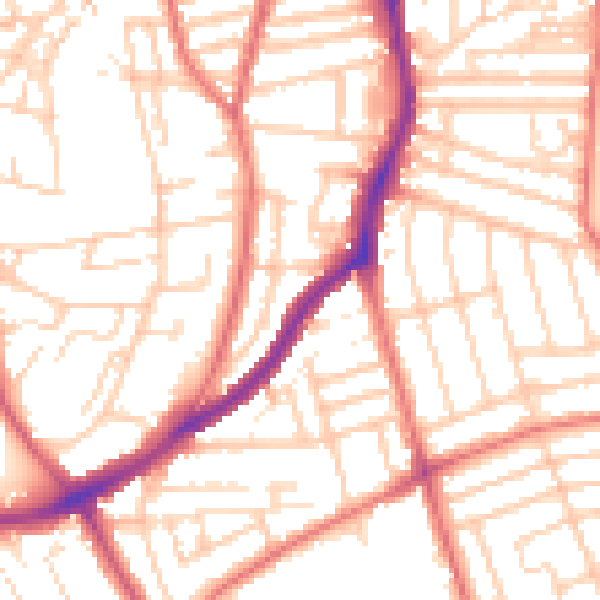 Daytime road noise heatmap for CH42 9JH