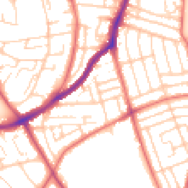 Daytime road noise heatmap for CH42 9JP
