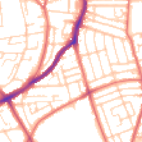 Daytime road noise heatmap for CH42 9JT
