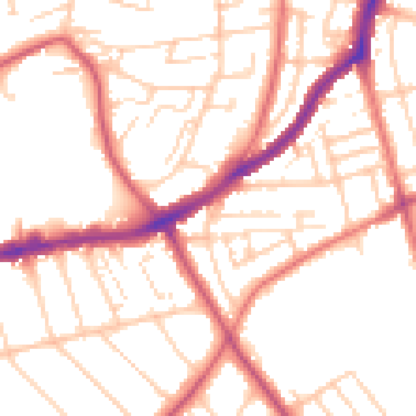 Daytime road noise heatmap for CH42 9LB
