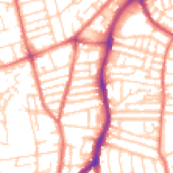 Daytime road noise heatmap for CH42 9LU
