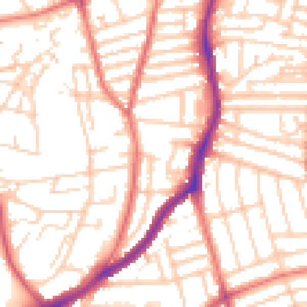 Daytime road noise heatmap for CH42 9NL