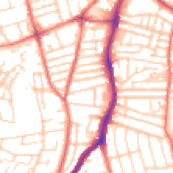Daytime road noise heatmap for CH42 9NQ