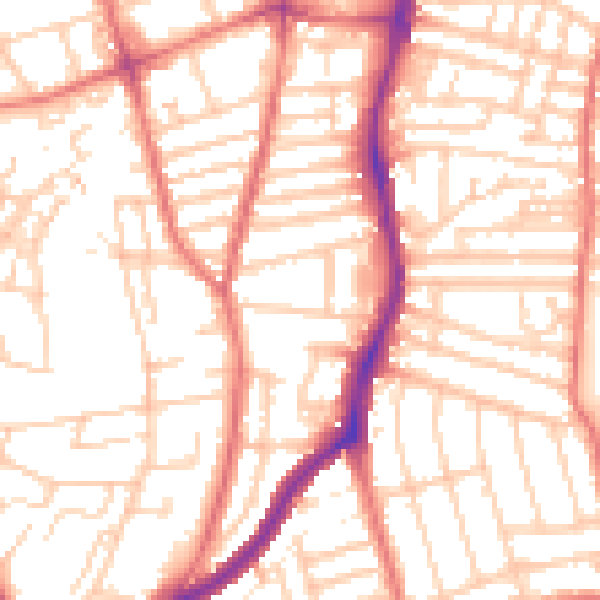 Daytime road noise heatmap for CH42 9NW