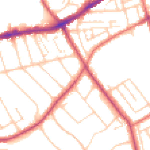 Daytime road noise heatmap for CH42 9NX