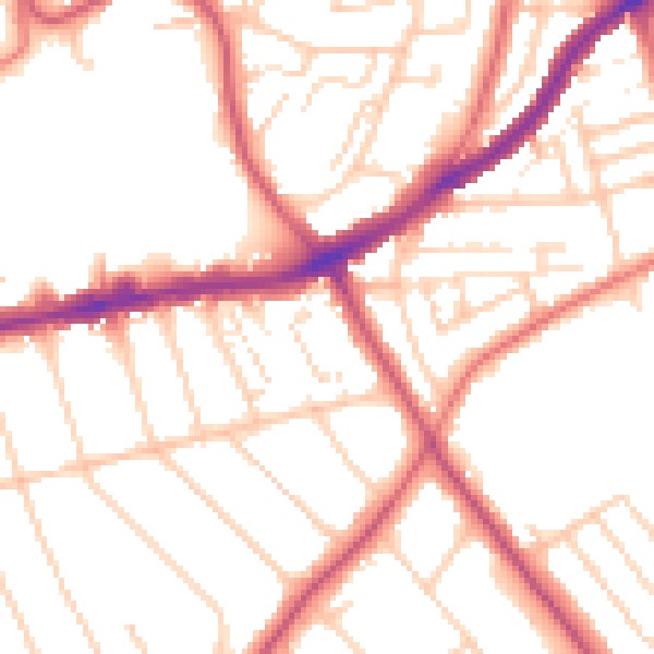 Daytime road noise heatmap for CH42 9PF