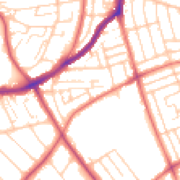 Daytime road noise heatmap for CH42 9PJ