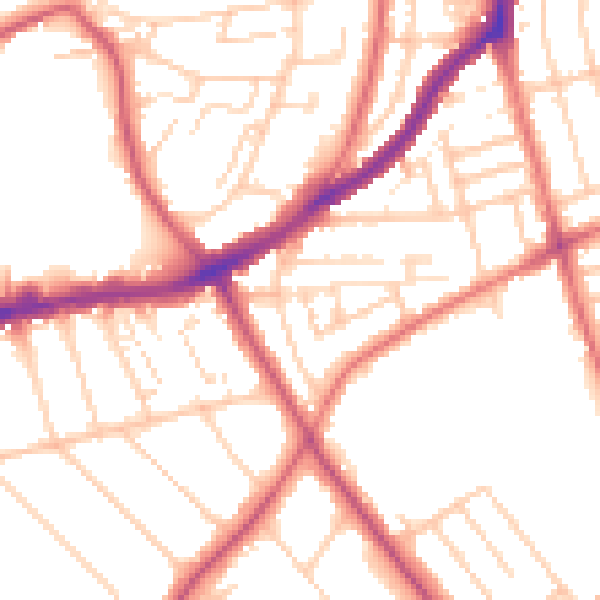 Daytime road noise heatmap for CH42 9PL