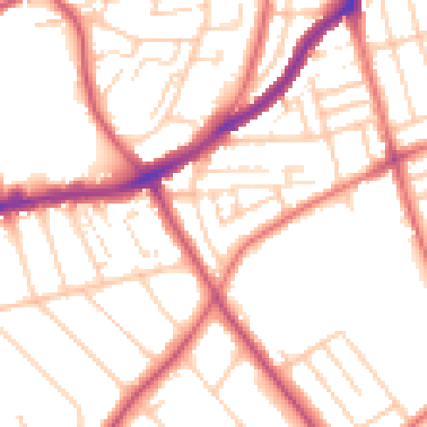 Daytime road noise heatmap for CH42 9PR