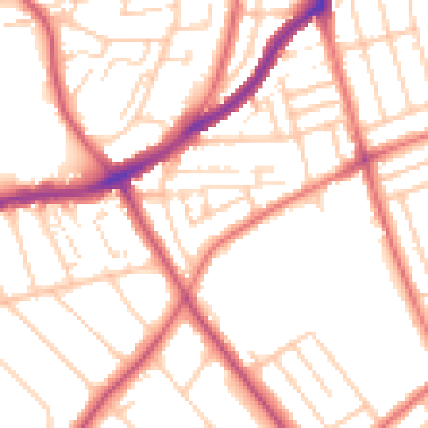 Daytime road noise heatmap for CH42 9PS