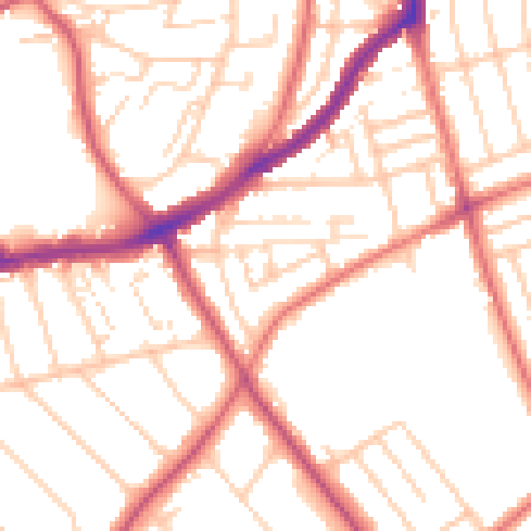 Daytime road noise heatmap for CH42 9PT