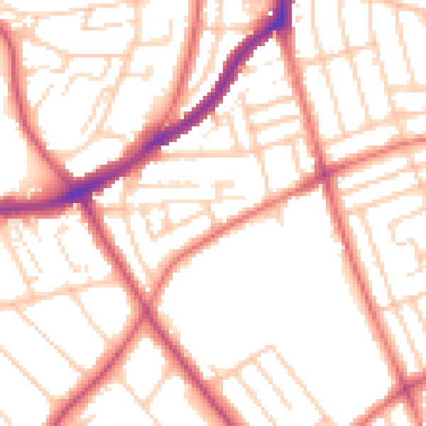 Daytime road noise heatmap for CH42 9PU