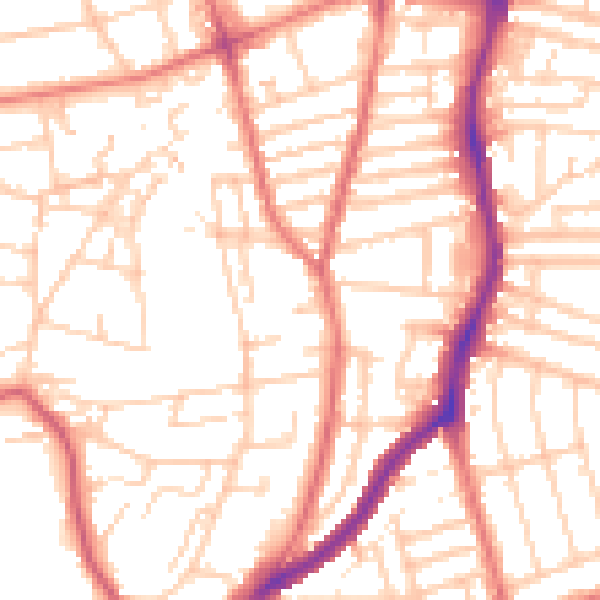 Daytime road noise heatmap for CH42 9QF