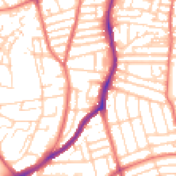 Daytime road noise heatmap for CH42 9QG