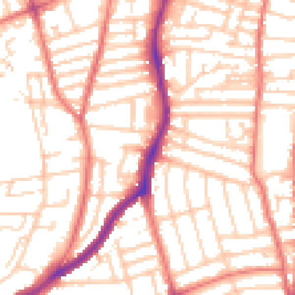Daytime road noise heatmap for CH42 9QJ