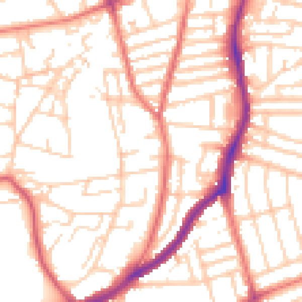 Daytime road noise heatmap for CH42 9QQ