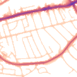Daytime road noise heatmap for CH43 0RE