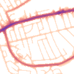 Daytime road noise heatmap for CH43 0RS