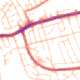 Daytime road noise heatmap for CH43 0SL