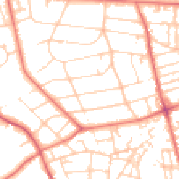 Daytime road noise heatmap for CH43 1XH