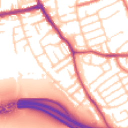 Daytime road noise heatmap for CH44 2DZ