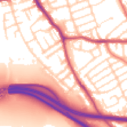 Daytime road noise heatmap for CH44 2EJ