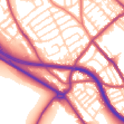 Daytime road noise heatmap for CH44 3AL