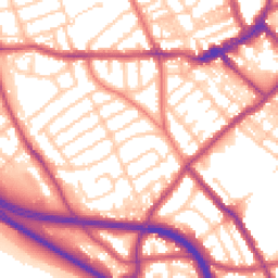 Daytime road noise heatmap for CH44 3DJ