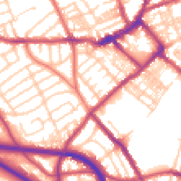 Daytime road noise heatmap for CH44 5RG