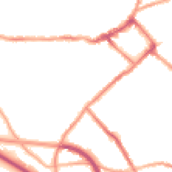 Night-time road noise heatmap for CH44 5RG