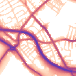 Daytime road noise heatmap for CH44 5TD