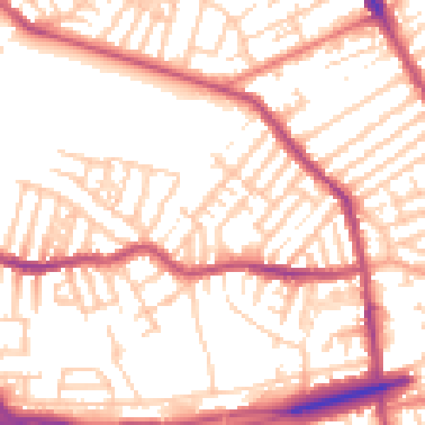 Daytime road noise heatmap for CH44 9BE