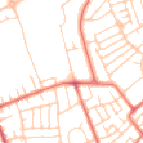 Daytime road noise heatmap for CH45 0JA
