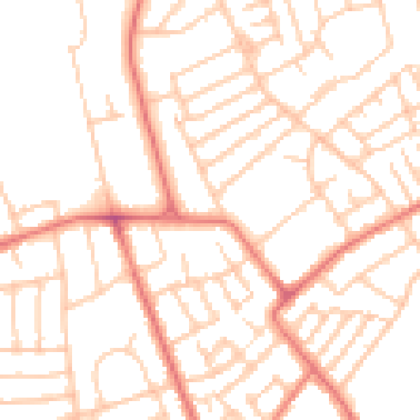Daytime road noise heatmap for CH45 0JD