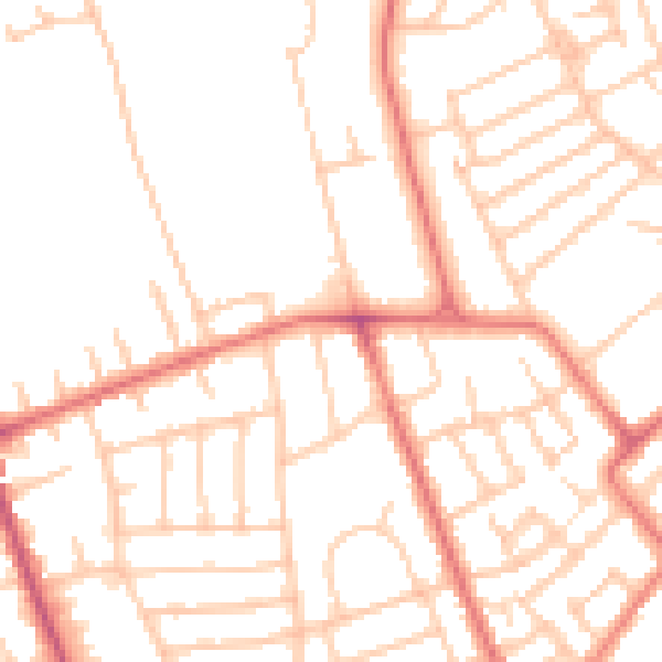 Daytime road noise heatmap for CH45 0JE