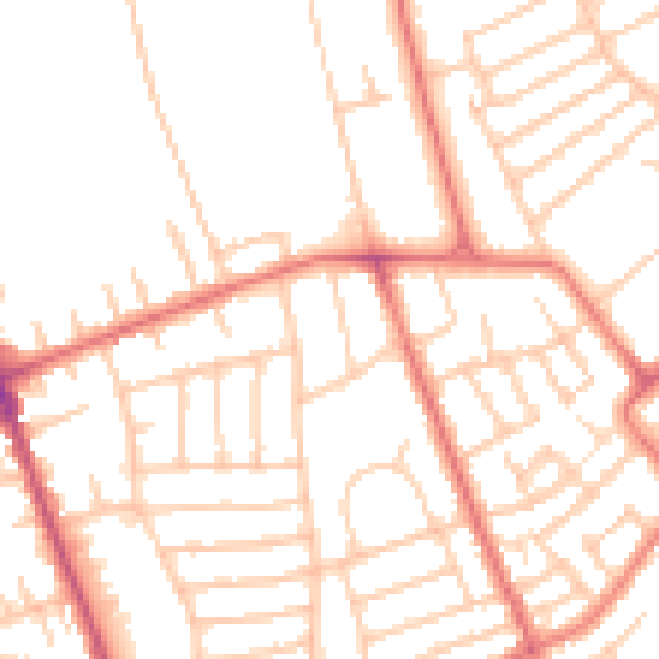 Daytime road noise heatmap for CH45 0JJ