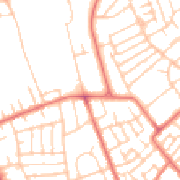 Daytime road noise heatmap for CH45 0JL