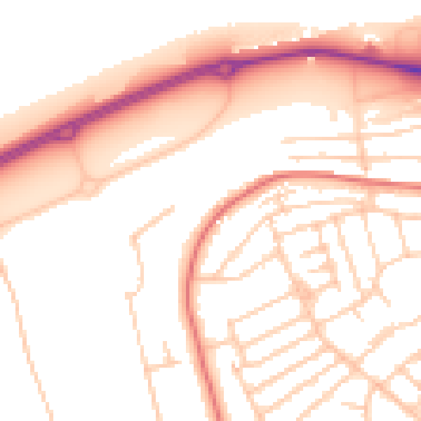 Daytime road noise heatmap for CH45 0JP