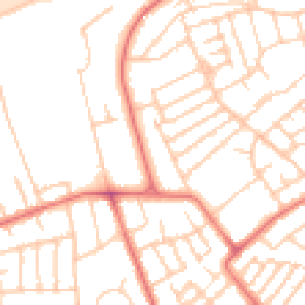 Daytime road noise heatmap for CH45 0JR